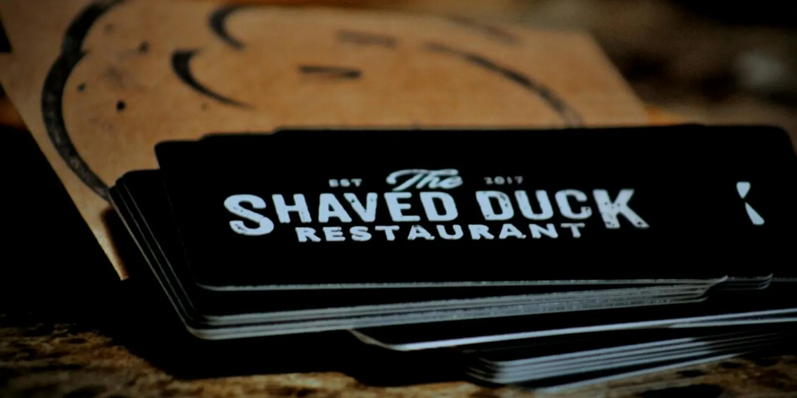 The Shaved Duck gift card design