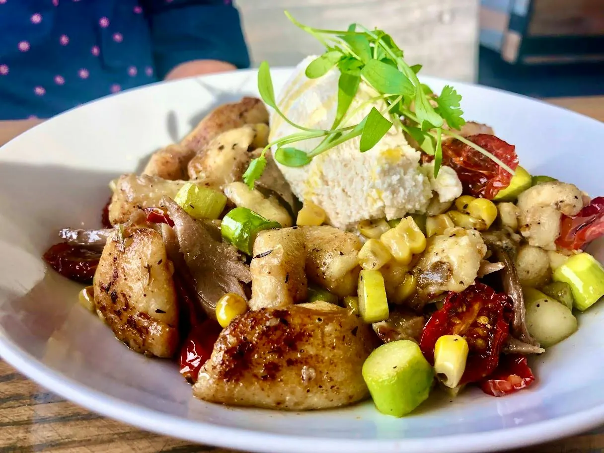 a plate of food on a table