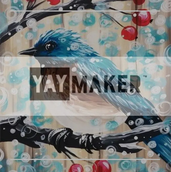 Yaymaker Paint Nite: Barn Board Snow Bird